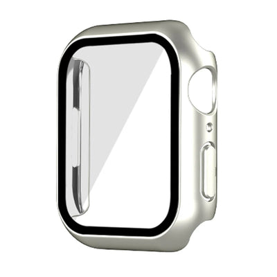 Glass+cover For Apple Watch Case 44mm 40mm 45mm 41mm 42mm 38mm Accessories Plated Screen Protector iWatch series 9 8 6 5 3 se 7