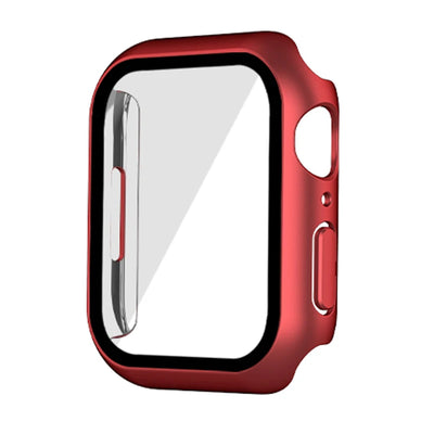 Glass+cover For Apple Watch Case 44mm 40mm 45mm 41mm 42mm 38mm Accessories Plated Screen Protector iWatch series 9 8 6 5 3 se 7
