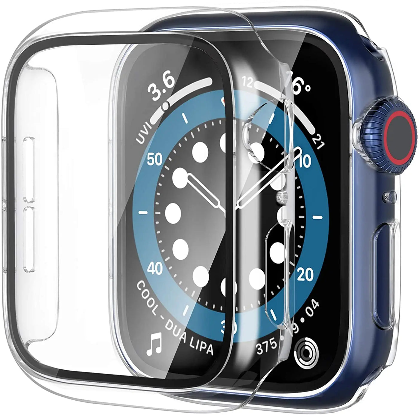 Glass+cover For Apple Watch Case 44mm 40mm 45mm 41mm 42mm 38mm Accessories Plated Screen Protector iWatch series 9 8 6 5 3 se 7