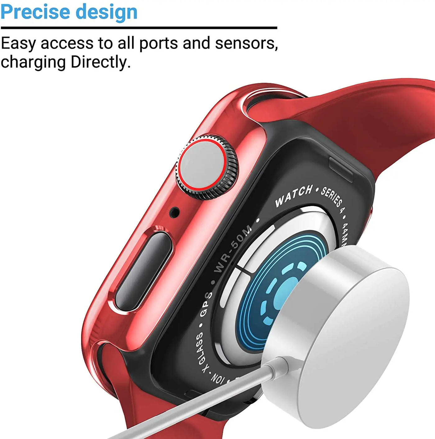 Glass+cover For Apple Watch Case 44mm 40mm 45mm 41mm 42mm 38mm Accessories Plated Screen Protector iWatch series 9 8 6 5 3 se 7