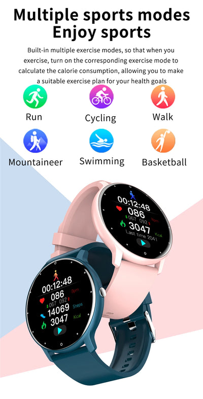 2024 Smart Watch Ladies Full Touch Screen Sports Fitness Watches  Waterproof Bluetooth Call Men Smartwatch Women For Android IOS