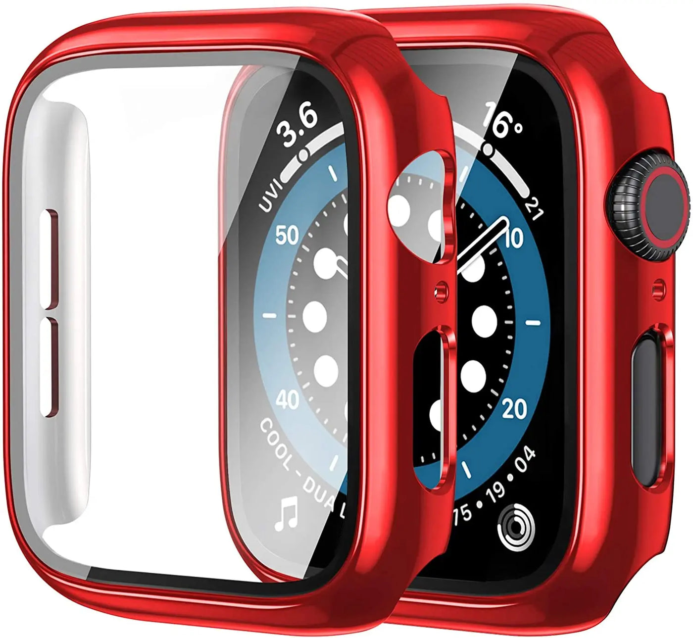 Glass+cover For Apple Watch Case 44mm 40mm 45mm 41mm 42mm 38mm Accessories Plated Screen Protector iWatch series 9 8 6 5 3 se 7