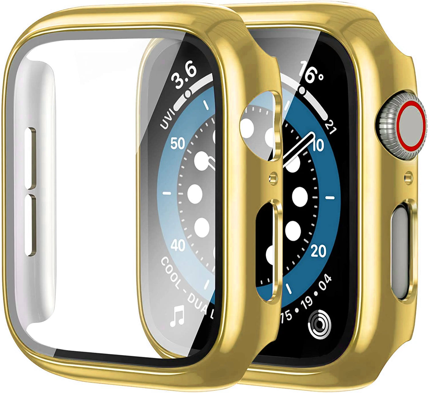 Glass+cover For Apple Watch Case 44mm 40mm 45mm 41mm 42mm 38mm Accessories Plated Screen Protector iWatch series 9 8 6 5 3 se 7