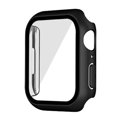Glass+cover For Apple Watch Case 44mm 40mm 45mm 41mm 42mm 38mm Accessories Plated Screen Protector iWatch series 9 8 6 5 3 se 7