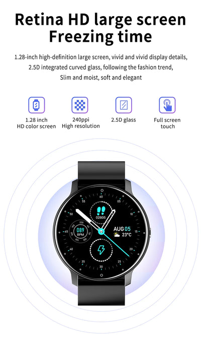 2024 Smart Watch Ladies Full Touch Screen Sports Fitness Watches  Waterproof Bluetooth Call Men Smartwatch Women For Android IOS