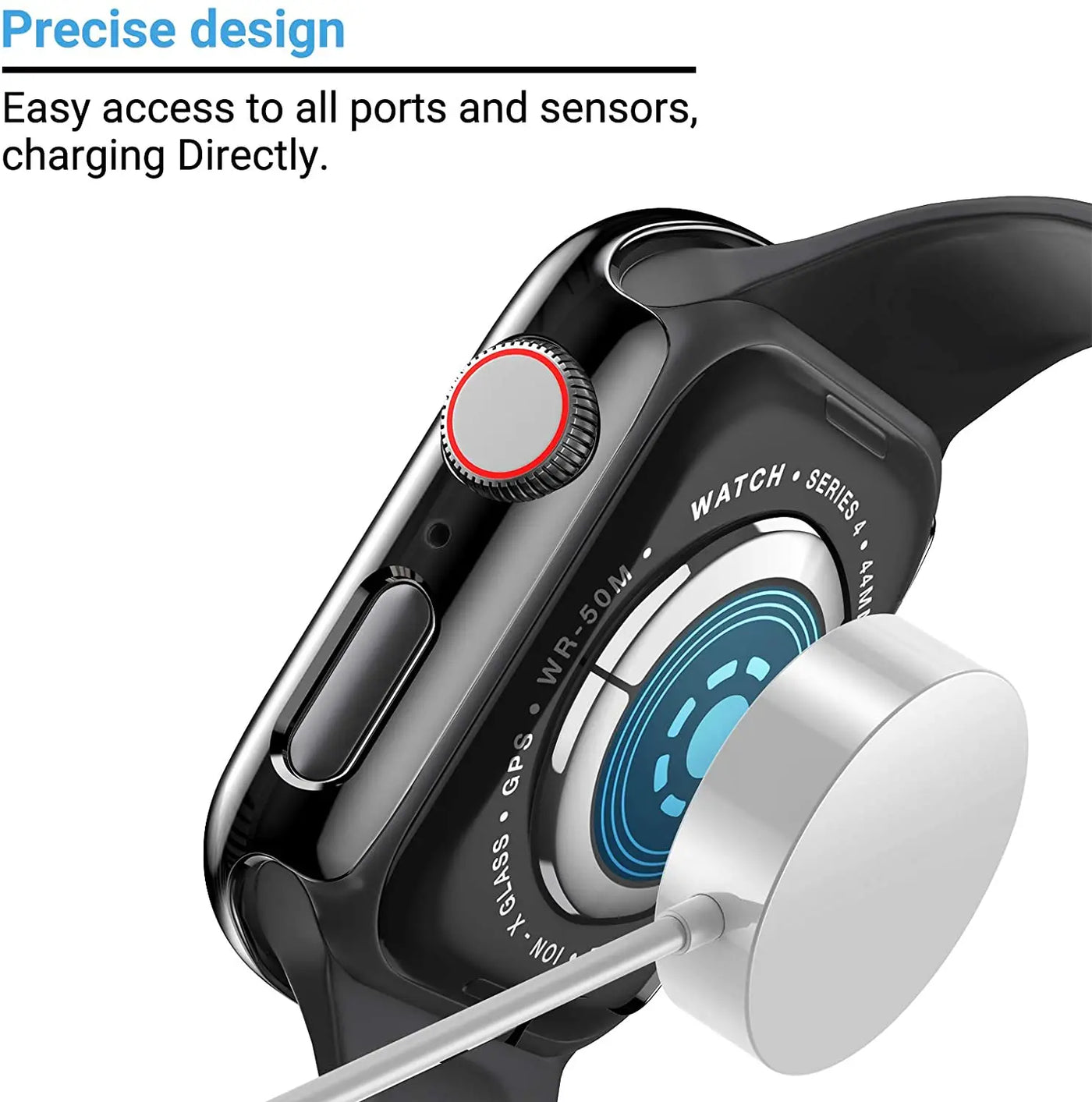 Glass+cover For Apple Watch Case 44mm 40mm 45mm 41mm 42mm 38mm Accessories Plated Screen Protector iWatch series 9 8 6 5 3 se 7