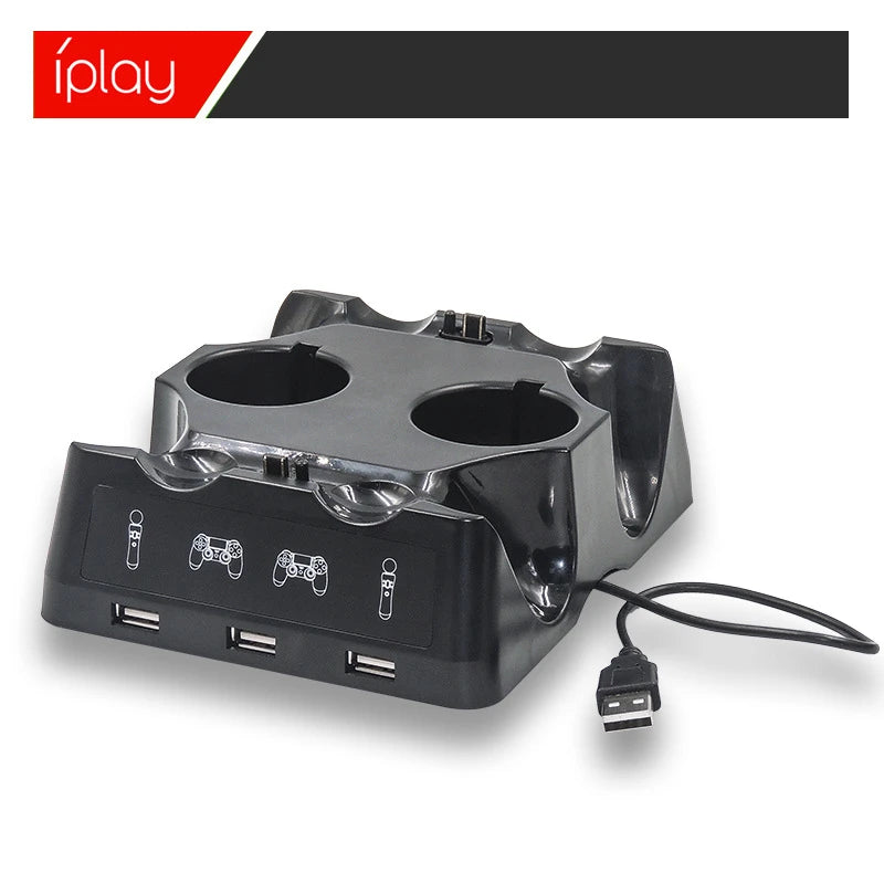 4 in 1 Controller Charging Dock Station Stand for Playstation PS4 PSVR VR Move Quad Charger for PlayStation MOVE Controller
