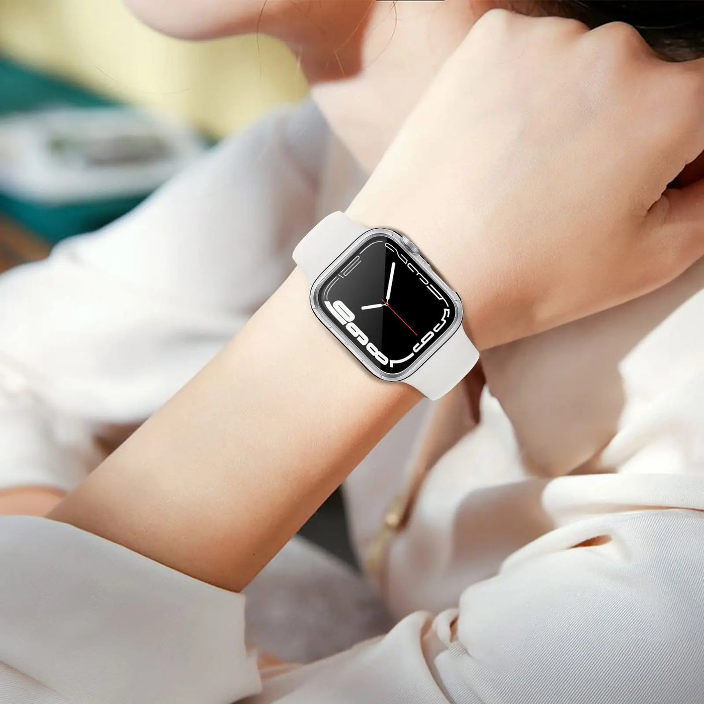 Glass+cover For Apple Watch Case 44mm 40mm 45mm 41mm 42mm 38mm Accessories Plated Screen Protector iWatch series 9 8 6 5 3 se 7