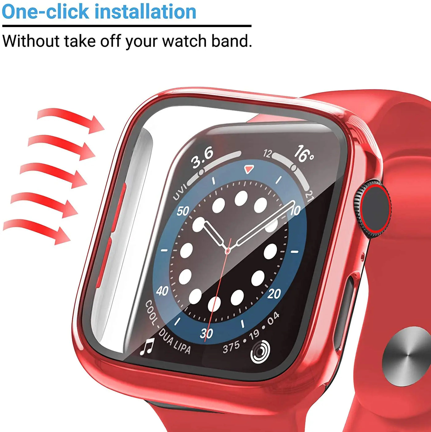 Glass+cover For Apple Watch Case 44mm 40mm 45mm 41mm 42mm 38mm Accessories Plated Screen Protector iWatch series 9 8 6 5 3 se 7