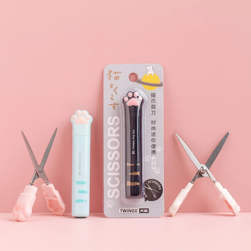 Kawaii Cat Claw Scissors Portable Cute Small Scissors Student Office Multi-functional Scissors Tiny Scissors Stationery