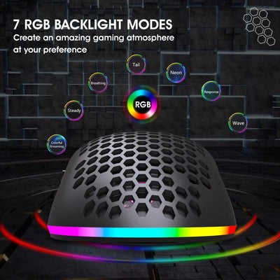New T66 Rechargeable USB 2.4G Wireless Honeycomb Gaming Mouse RGB Lighting Mice Gamer Mouse For Notebook Desktop PC Computers