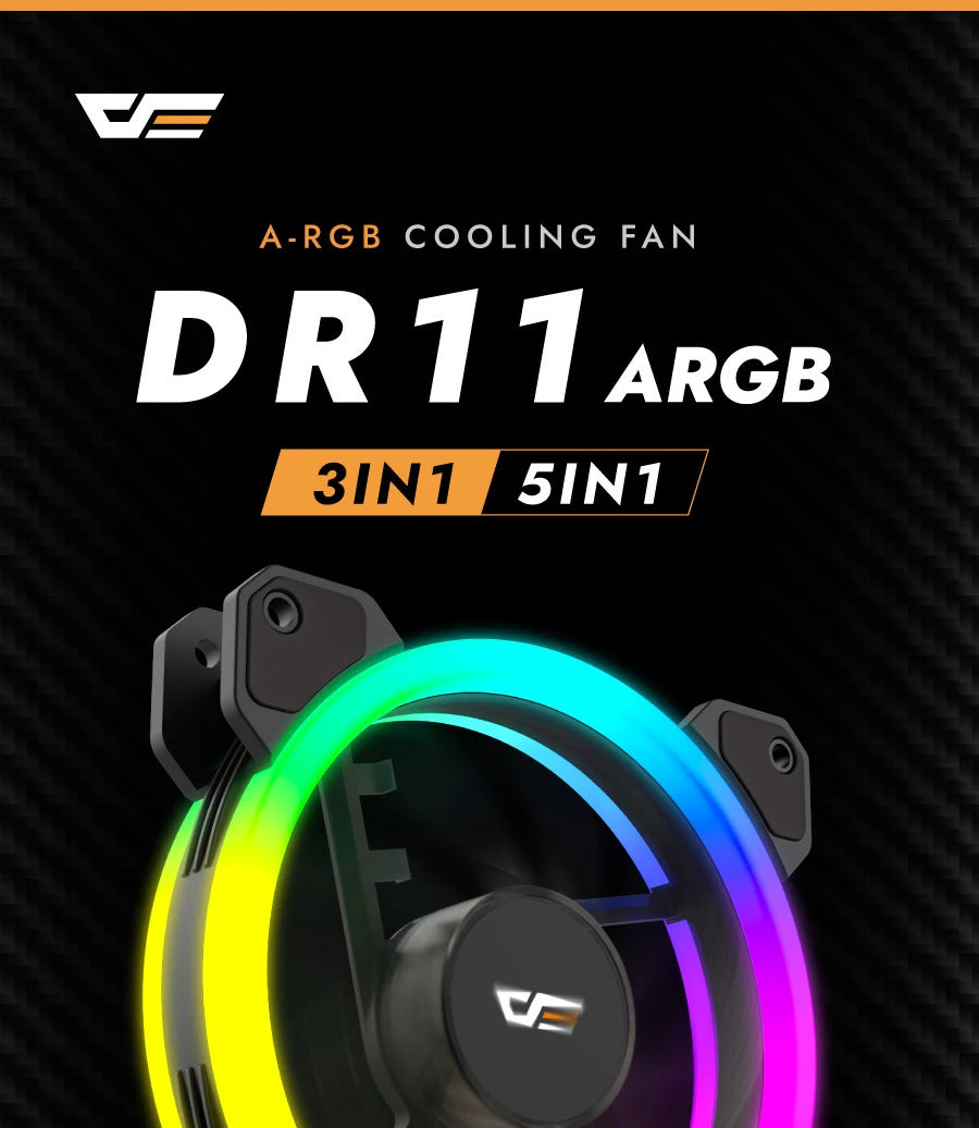 Darkflash DR11 Rgb Fan Ventoinha PC Controladora 120mm Computer Case Fan Kit 6pin Water Cooler CPU Cooling Fans Argb Ventilador