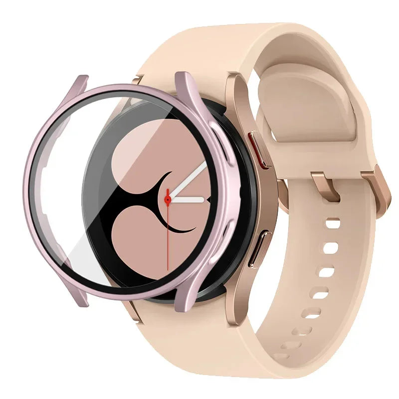 Tempered Glass+Case for Samsung Galaxy Watch 7/6/5/4 44mm 40mm Full PC bumper screen protector cover Galaxy watch FE Accessories