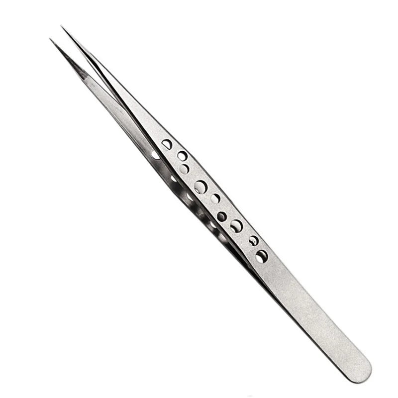 Electronics Industrial Tweezers Precision  Anti-static Curved Straight Tip Stainless Forceps Phone Repair Hand Tool