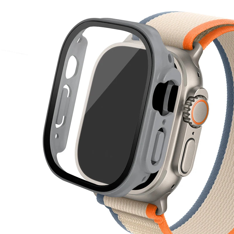 Glass+ Cover For Apple Watch case Ultra 2 49mm smartwatch Bumper+Screen Protector Tempered iwatch series apple watch Accessories