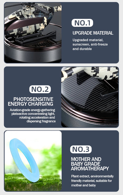 Car Air Freshener Solar Helicopter Interior Accessories Decoration Propeller Rotating Auto Flavoring Perfume Diffuser Supplies