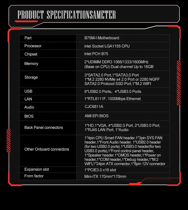 JINGSHA B75M-I mini itx LGA 1155 motherboard set with intel i5 3570 CPU + 2*8GB RAM DDR3 Kit motherboard combo diy computer