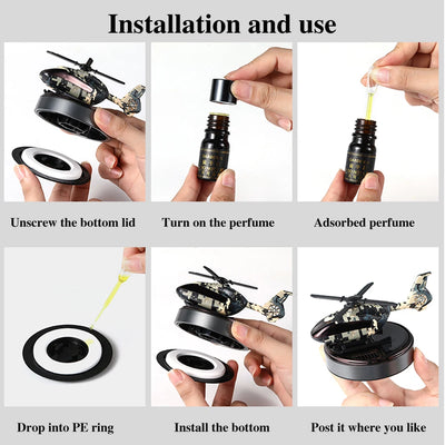 Car Air Freshener Solar Helicopter Interior Accessories Decoration Propeller Rotating Auto Flavoring Perfume Diffuser Supplies