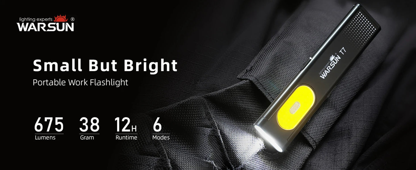 Warsun LED Keychain Flashlight USB-C Rechargeable 800Lm Portable Mini Torch Light Pocket Lantern Flood Work Light With Magnet