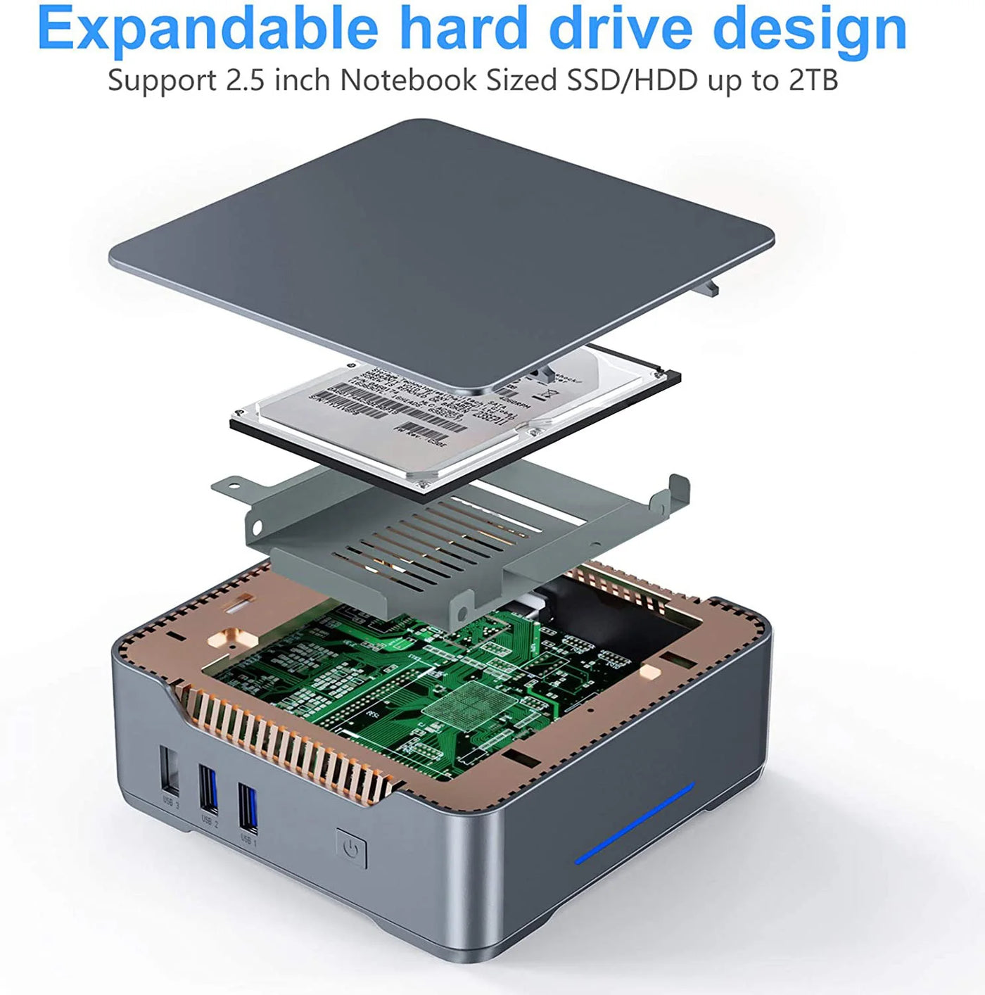 GK3V Mini PC DIY Gaming Computer Intel Alder Lake N100/N95 8GB 16GB 1TB NVMe Windows 11 Pro 4K HD VGA Win 11