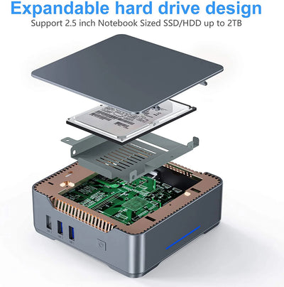 GK3V Mini PC DIY Gaming Computer Intel Alder Lake N100/N95 8GB 16GB 1TB NVMe Windows 11 Pro 4K HD VGA Win 11