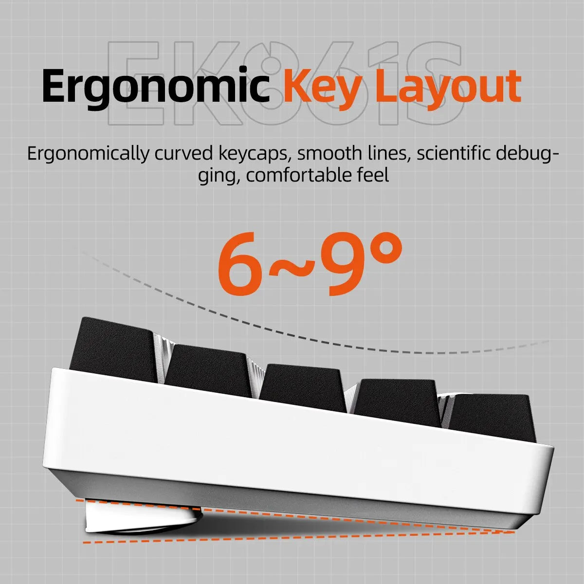 DAREU EK861S RGB Wired Mechanical Keyboard 61 Keys Red Switches ABS Keycaps N-key Rollover with Magnetic Feet