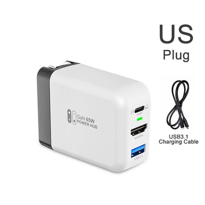 Switch Dock 65W GaN USB C Charger Power 4K HDMI-Compatible Portable Docking Station for Nintendo Switch Laptop iPad Smart Phone