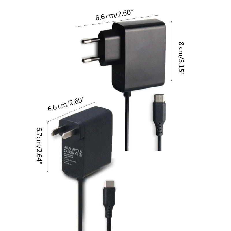 AC Wall Charger Power Adapter for Switch Game Console Standard Plugs Power Supply Adapter Portable Home and Travel Use