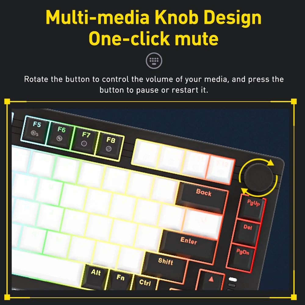 DAREU Wired Gasket Mechanical Keyboard N-Key Rollover Anti-ghosting RGB Backlight Dream switch with Multi Media Button