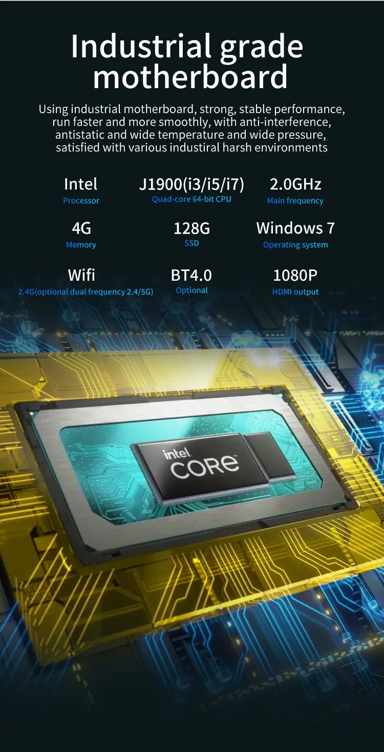Waterproof Brightness Capacitive TouchScreen True Flat X86 Price 10.1Inch Embedded Industrial Tablet Computer Panel PC