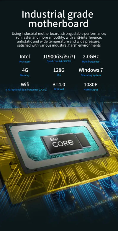 Waterproof Brightness Capacitive TouchScreen True Flat X86 Price 10.1Inch Embedded Industrial Tablet Computer Panel PC