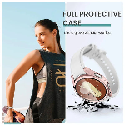 Tempered Glass+Case for Samsung Galaxy Watch 7/6/5/4 44mm 40mm Full PC bumper screen protector cover Galaxy watch FE Accessories