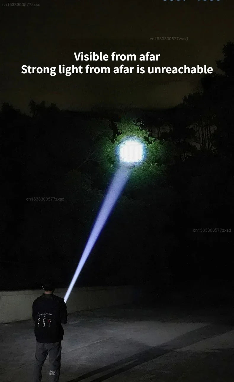 SMILING SHARK Outdoor Flashlight Strong Light Variable Focus with Floodlight Side Lights Mini Flashlight Lamp High Brightness