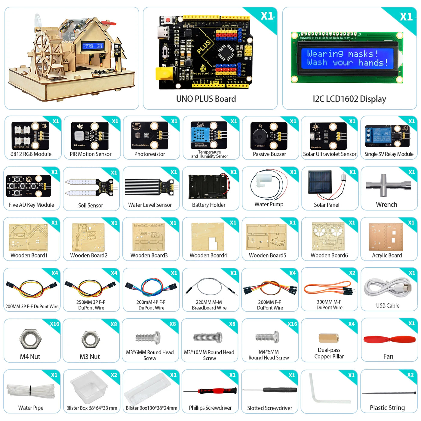 Keyestudio Smart Eco-Friendly House Starter Kit For Arduino Support C++ Programming  Learning Diy Electronic Kit