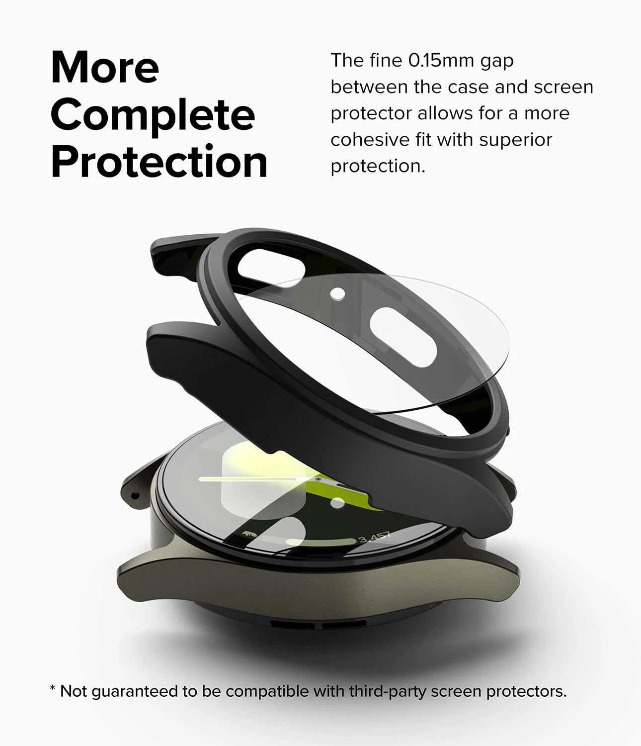 Glass+Case for Samsung Galaxy Watch 7 44mm/44mm Screen Protector Tempered Glass&Hard PC Protective Bumper Cover Accessories Set