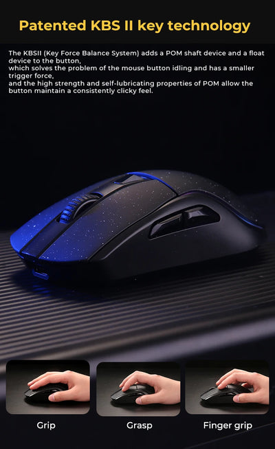 DAREU PC Gaming Mouse Tri-mode Connect Bluetooth Wired 2.4G Wireless Mice with Charging Base KBS Buttons Mous for Laptop Gamer