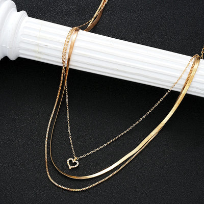 9 Pcs Simple Choker Necklaces for Women Fashion Love Heart Star Pendant Layered Necklace Jewelry Gift European and American 2024
