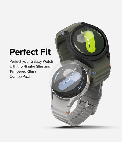 Glass+Case for Samsung Galaxy Watch 7 44mm/44mm Screen Protector Tempered Glass&Hard PC Protective Bumper Cover Accessories Set