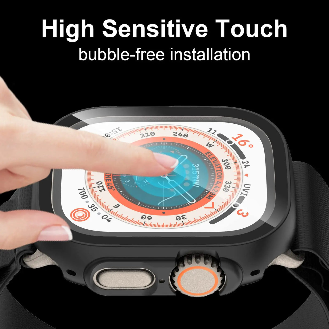 Glass+ Cover For Apple Watch case Ultra 2 49mm smartwatch Bumper+Screen Protector Tempered iwatch series apple watch Accessories