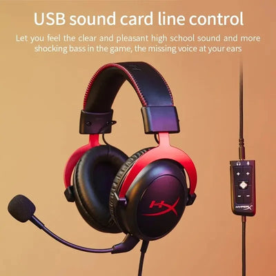 Original HyperX Cloud 2 II Gaming Wire Headset With HiFi 7.1 Surround Sound Microphone Game Headphone For PC PS4
