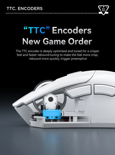 Attack Shark R1 1000Hz Bluetooth Mouse,18000dpi,PAW3311,Tri-mode Connection, Macro Gaming Mouse