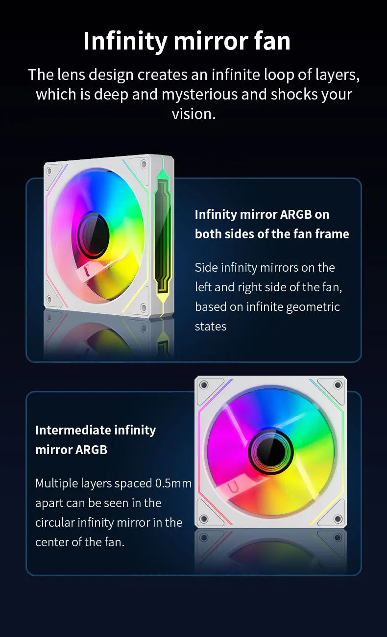 TEUCER Prism4 Pro ARGB Fan 120mm PC Case Fan Kit 4pin PWM CPU Cooling Fans 3pin 5v RGB 12cm Gaming Computer Fan