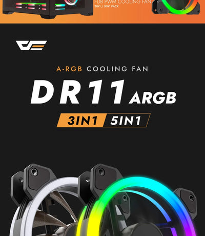 Darkflash DR11 Rgb Fan Ventoinha PC Controladora 120mm Computer Case Fan Kit 6pin Water Cooler CPU Cooling Fans Argb Ventilador