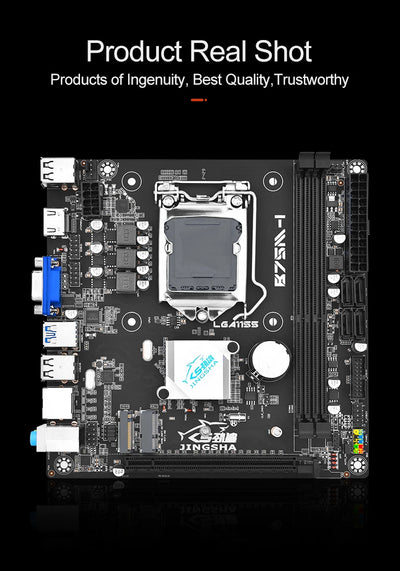 JINGSHA B75M-I mini itx LGA 1155 motherboard set with intel i5 3570 CPU + 2*8GB RAM DDR3 Kit motherboard combo diy computer