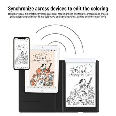 Aulidtech iNote Bluetooth Digital Smart Notebook A5 Paper Writing Board Tablet 10 Inch Smart Notebook Drawing Note Pad