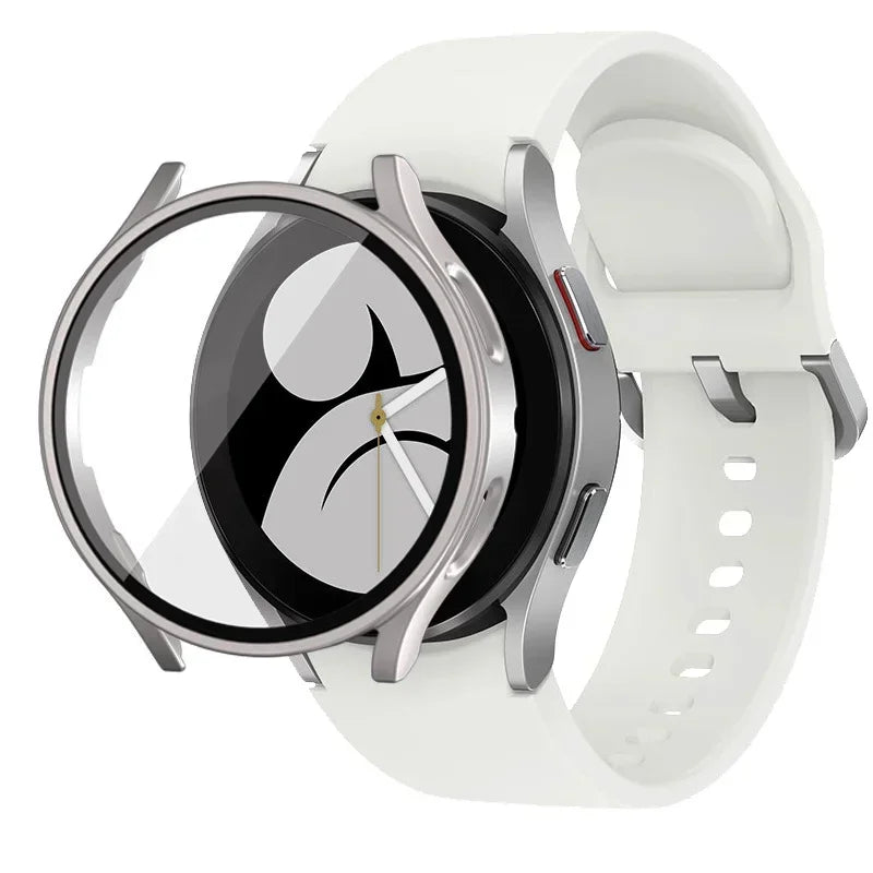 Tempered Glass+Case for Samsung Galaxy Watch 7/6/5/4 44mm 40mm Full PC bumper screen protector cover Galaxy watch FE Accessories