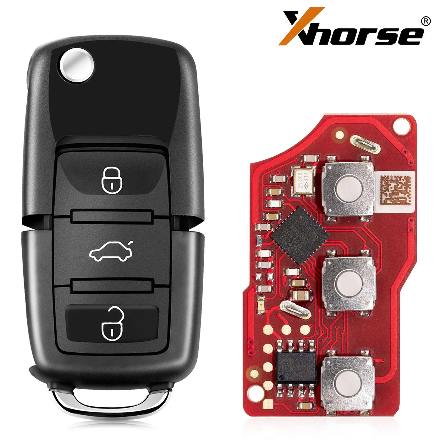 5PCS Xhorse XKB520EN Second Generation Replaced of XKB501EN Wire Remote Key for VW B5 Flip 3 Buttons Supports Wireless Program