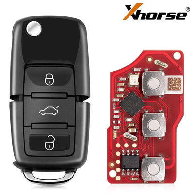 5PCS Xhorse XKB520EN Second Generation Replaced of XKB501EN Wire Remote Key for VW B5 Flip 3 Buttons Supports Wireless Program