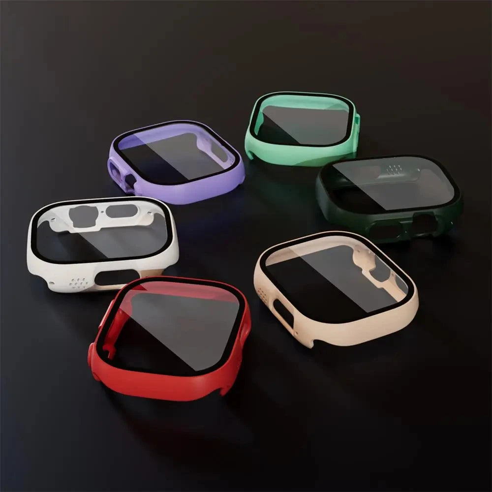Glass+ Cover For Apple Watch case Ultra 2 49mm smartwatch Bumper+Screen Protector Tempered iwatch series apple watch Accessories