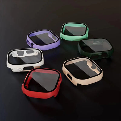 Glass+ Cover For Apple Watch case Ultra 2 49mm smartwatch Bumper+Screen Protector Tempered iwatch series apple watch Accessories